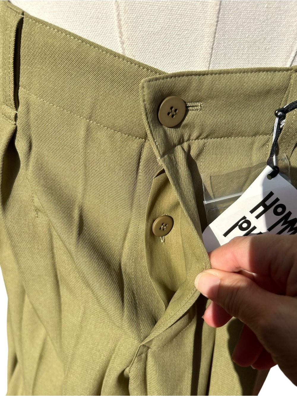 Men Homme Issey Miyake Green Khaki Edge Ensemble Trousers Size 3 - Picture 15 of 16